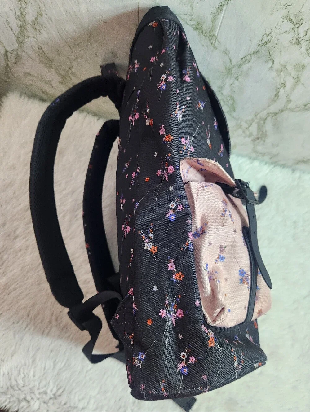 Black and Floral Backpack